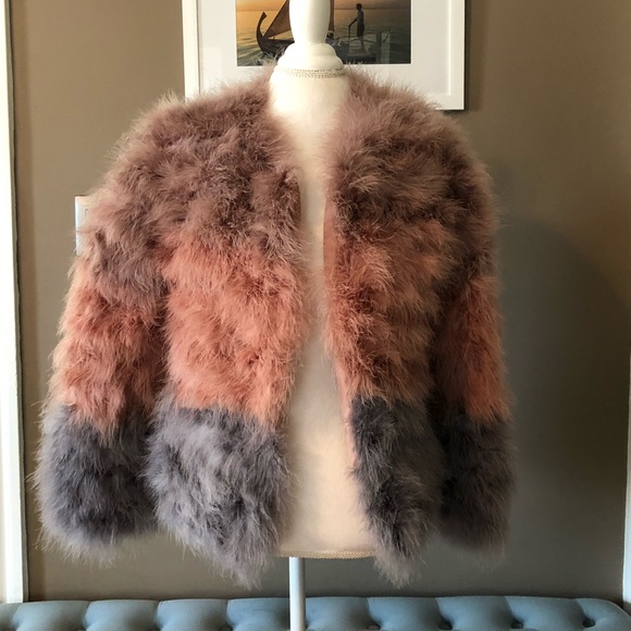 PELLO BELLO FLUFFY FEATHER  JACKET - MULTI COLOR - Picture 3 of 7